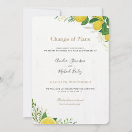 Cambio de planes para posponer la invitación a la 
