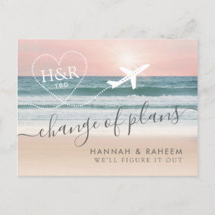 Cambio de Planes Postales de Boda en Destino de Pl