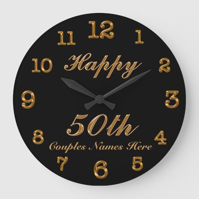 Cambio de reloj de 50 años PERSONALIZADO Negro (Anverso)