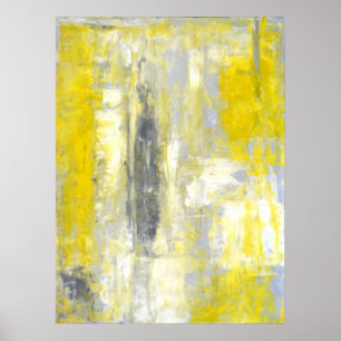 "Cambio del arte abstracto gris y amarillo de la