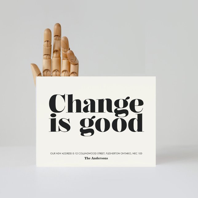 Cambio es Bueno Anuncio de Mudanza // Negro (Change is Good moving announcement)