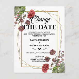 Cambio floral geométrico de la postal de fecha