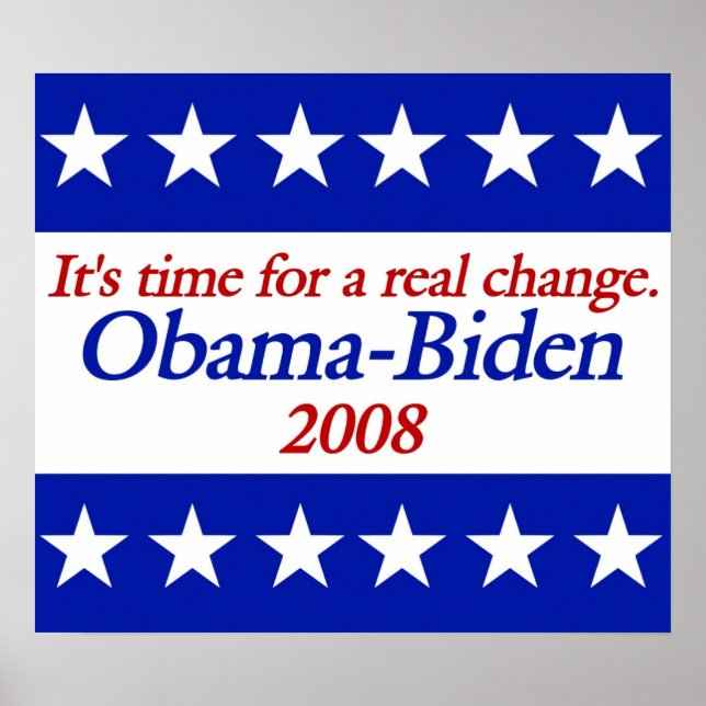 Cambio real de Posters de Obama Biden (Frente)