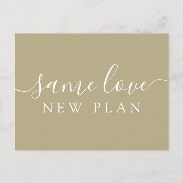 Cambio sencillo de la Invitación de Boda de fechas (Anverso)