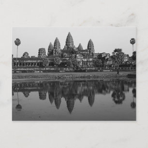 Camboya  Tarjeta postal B&W de Angkor Wat Travel
