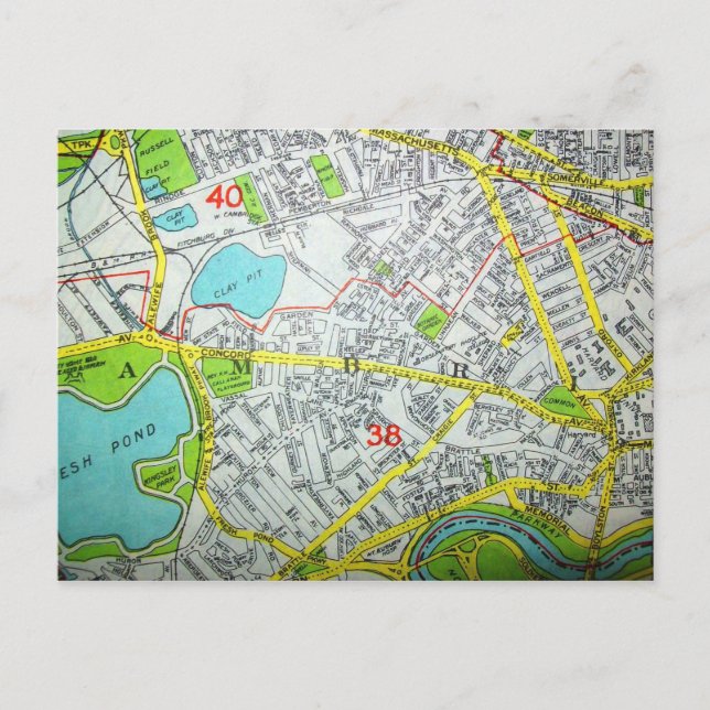 CAMBRIDGE, MAMÁES, postal del mapa de cosecha (Anverso)