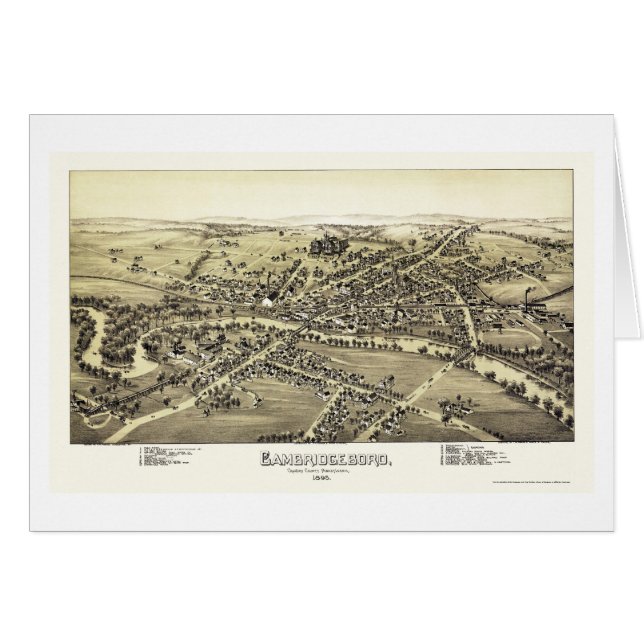Cambridgeboro, mapa panorámico del PA - 1895 (Anverso (Horizontal))
