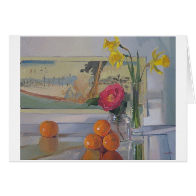 Camelia Japonica - tarjeta del arte, en blanco (Anverso (Horizontal))