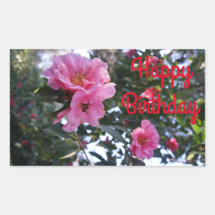 Camellia Rosa #2 Pegatinas de cumpleaños felices