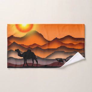 Camellos Con Toallas De Baño Desierto Sunset - Pin