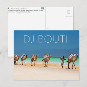 Camellos en el lago Assal, Djibouti Tarjeta postal