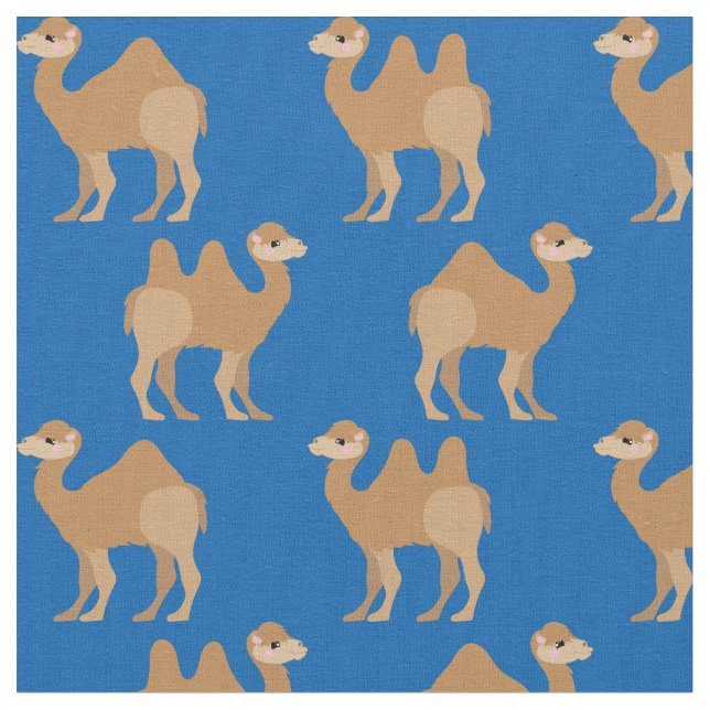 Camellos Imprimir tela azul (De cerca)