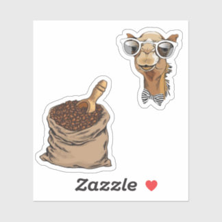 camellos y pegatinas de café de la cultura saudita