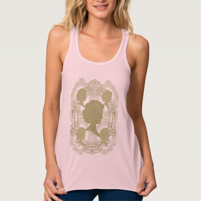 Cameo Gold Ladies Purple Racerback Tank Top (Anverso)