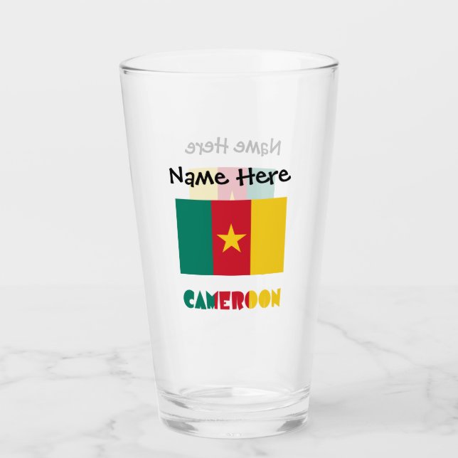 Camerún y bandera camerunesa personalizada  (Anverso)