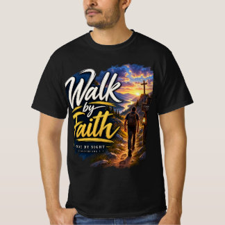 Camina por fe camiseta cristiana 2 Corintios 5:7