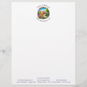 Caminador de Perros Cockapoo Papel con Logotipo Pe