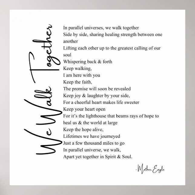 Caminamos juntos amamos el poema poster decoración (Frente)