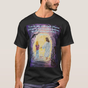 Caminando en la camiseta de Jesús y yo oscuros Jn 