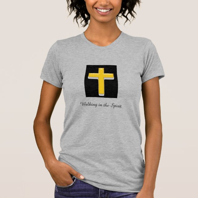 Caminando en la camiseta de Spirit/ Cross Woman (Anverso)