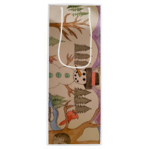 Caminando En Una Bolsa De Regalo De Vino De Invier