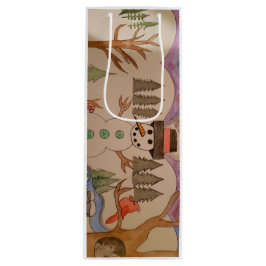 Caminando En Una Bolsa De Regalo De Vino De Invier