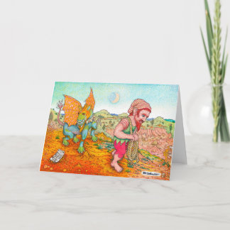 Caminando la tarjeta de felicitación del Gargoyle