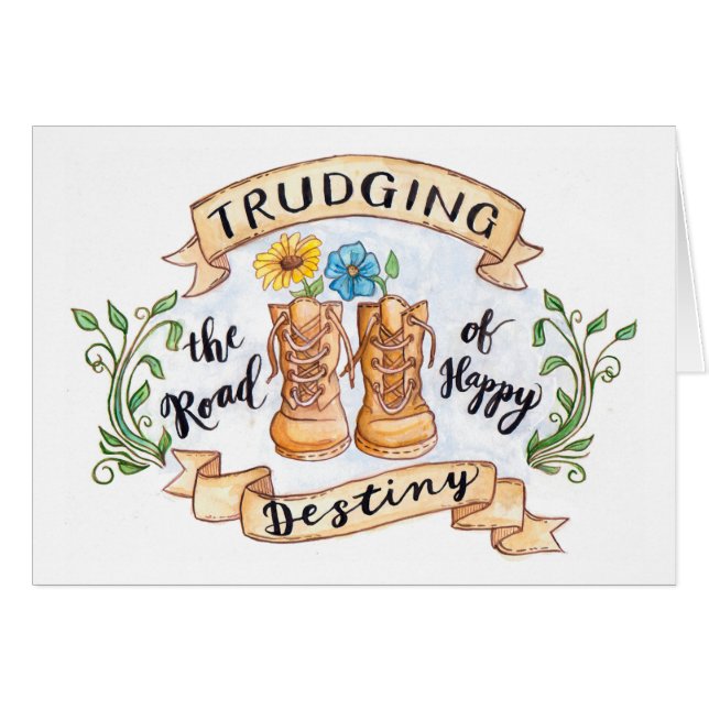 Caminando penosamente el camino del destino feliz (Anverso (Horizontal))