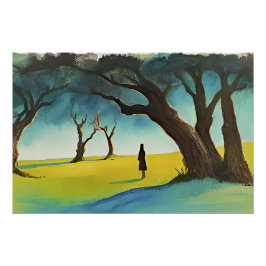 Caminando por el bosque Glossy Poster