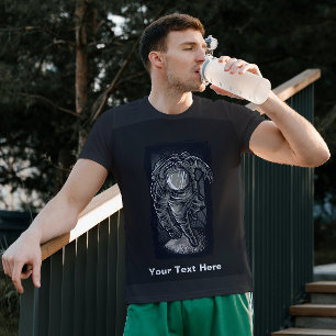 Caminando por la camiseta del planeta de la luna