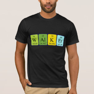 Caminante camisa de nombre de tabla periódica