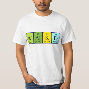 Caminante camisa de nombre de tabla periódica