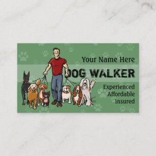 Caminante del perro. Individuo. Tarjeta de visita