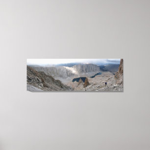 Caminante Solitario, Montañas, Lago, Arte Fino