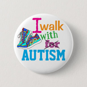 Caminar Con Autismo - Botón de Conciencia del Auti