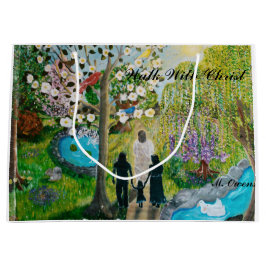 Caminar Con La Bolsa De Regalo Grande De Cristo