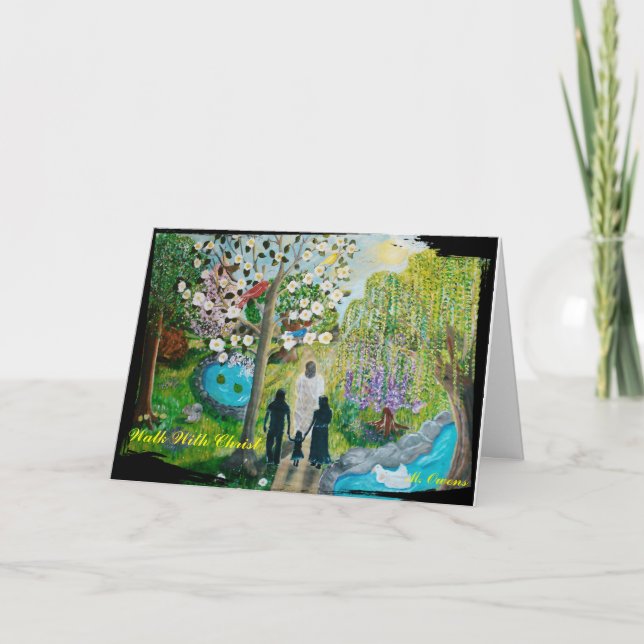 Caminar Con Tarjetas De Saludo De Cristo (Anverso)