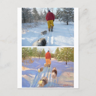 Caminar en la postal forestal