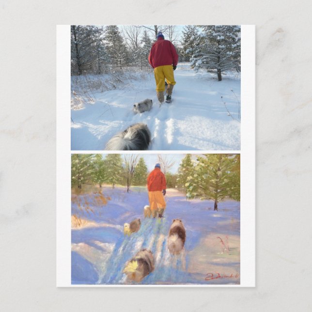 Caminar en la postal forestal (Anverso)