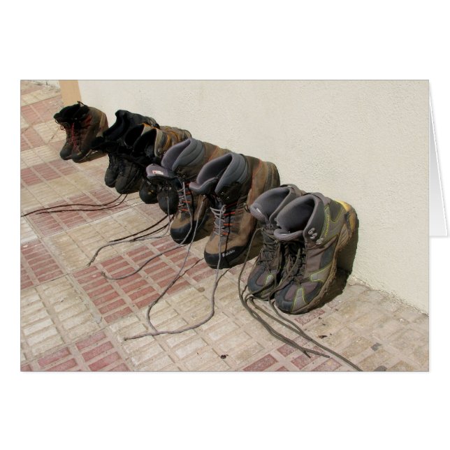 Caminar la tarjeta de botas (Anverso (Horizontal))