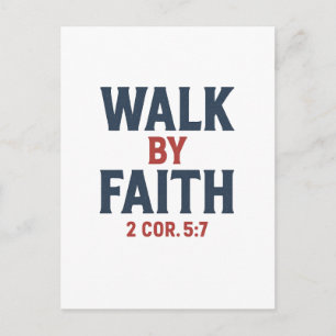 Caminar por fe 2 Cor 5:7 Tarjeta postal con versíc