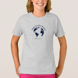 Caminar Por La Camiseta Mundial - Chicas Gris Clar