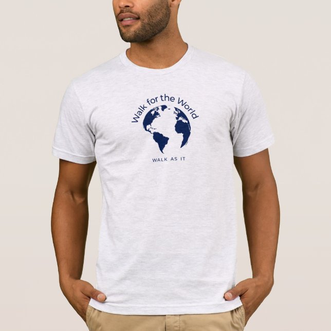 Caminar Por La Camiseta Mundial - Unisex Ash Gray (Anverso)