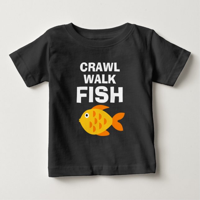 Caminata Crawl Fish divertido pesca camiseta de be (Anverso)