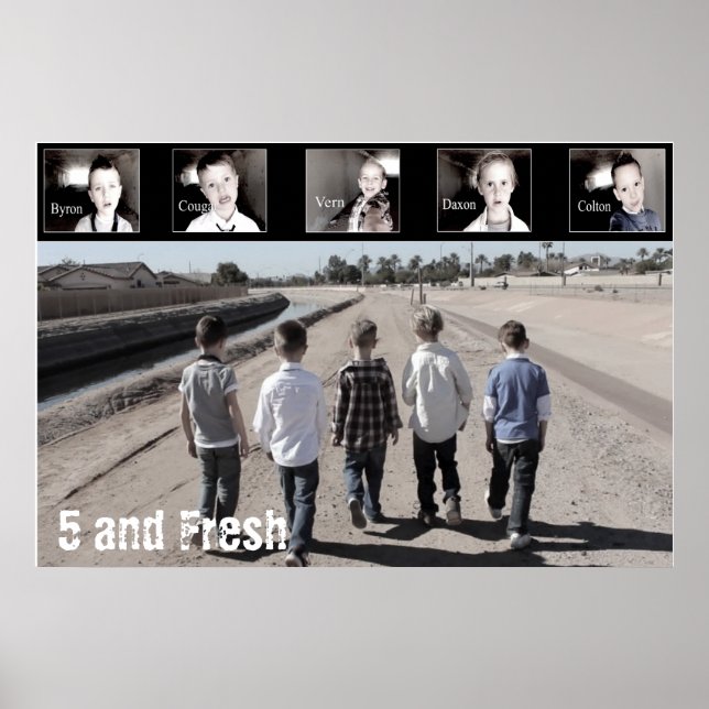 Caminata de 5 y Posters fresca de 36" x 24" (Frente)