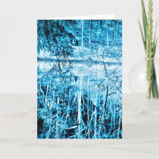 Caminata de invierno en la tarjeta de fotografía c