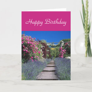 Caminata de lavanda y tarjeta de rosa