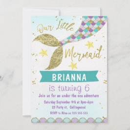 Caminata De Sirenas Bajo Invitación Al Cumpleaños 