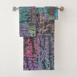 Caminata en el arte de la acera en amarillo morado