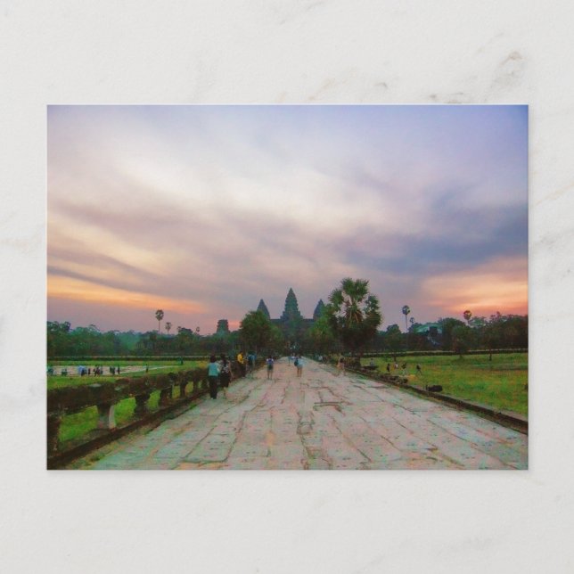 Camino a Angkor Wat, postal de Camboya (Anverso)